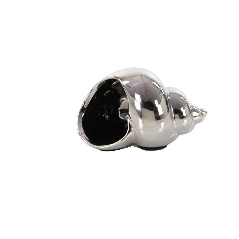 Silver, White or Multi Colored Porcelain Ceramic Shell Shell Decorative Sculpture (Set of 3)