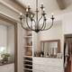 Farmhouse 9-Light 32 inch Black 2-tier Mid-Century Modern Candle Chandelier for Dining Room - D32"x H31"