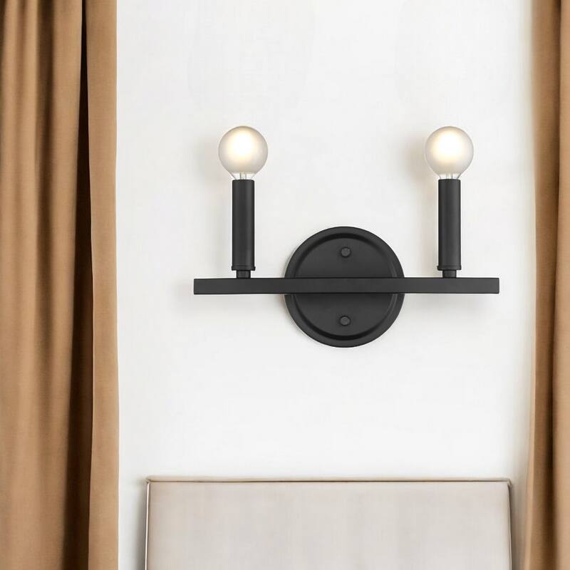 Steel Wall Sconce 2 Light LED Reversible Mount Fixture - 4” x 12” x 6.63” (D x W x H)