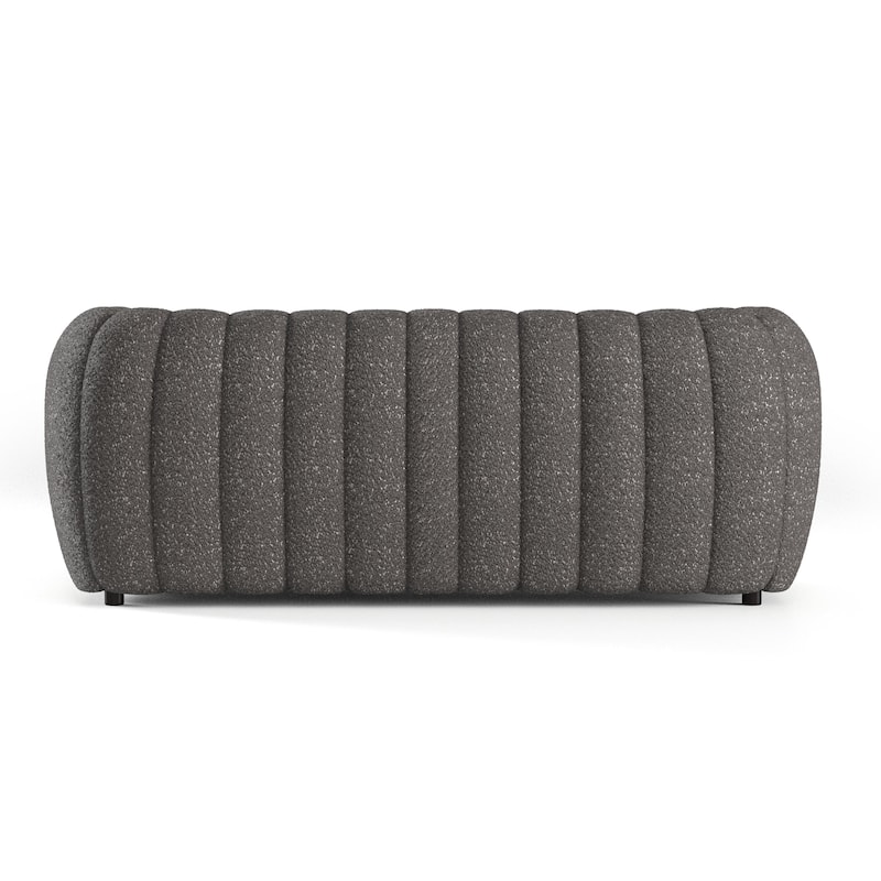 Furniture of America Lucinda Modern Vertical Channel Tufted Boucle Accent Sofa Couch with Wooden Legs