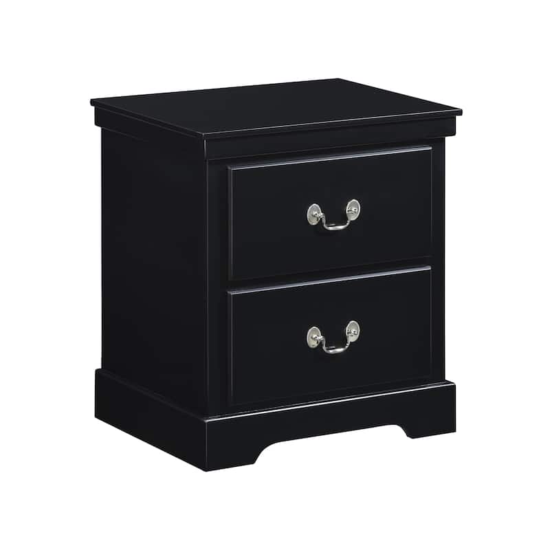 1pc Classic Traditional 2 Drawers Nightstand