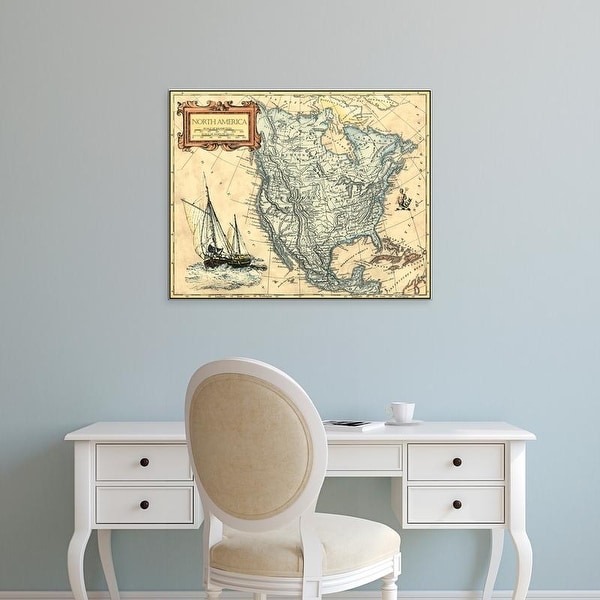 Easy Art Prints Vision Studio's 'North America Map' Premium Canvas Art