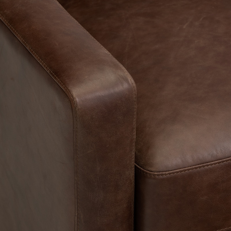 Poly & Bark Sorrento 35" Lounge Chair - Full Grain Genuine Italian Leather