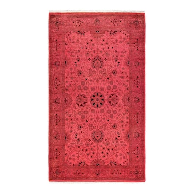 Fine Vibrance, One-of-a-Kind Hand-Knotted Area Rug - Pink, 3' 2" x 5' 5" - 3' 2" x 5' 5"