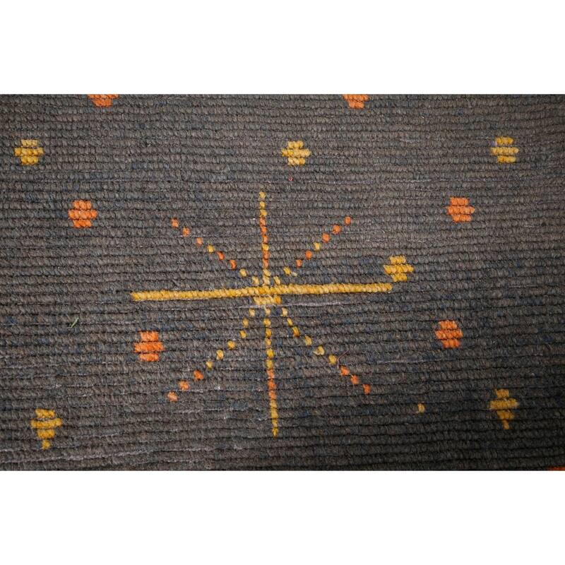 Striped Grey Moroccan Large Modern Area Rug Handmade Wool Carpet - 11'9"x 18'11"