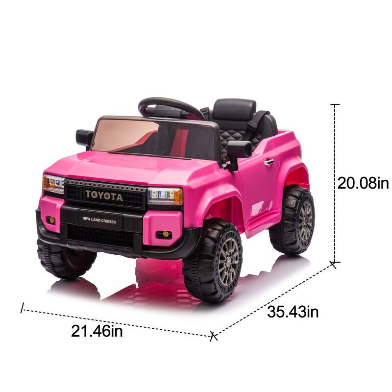 12V Licensed Toyota LC250 Ride-On Car with Remote Control, Four-Wheel Suspension, Bluetooth,LED Lights,USB,Music for Kids 2-4