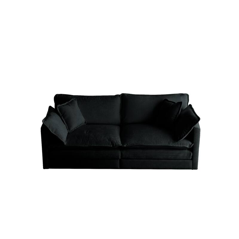 3-Piece Chenille Living Room Sofa Set (Loveseat + Accent Chair) with Solid Wood Frame & Plush Cushions