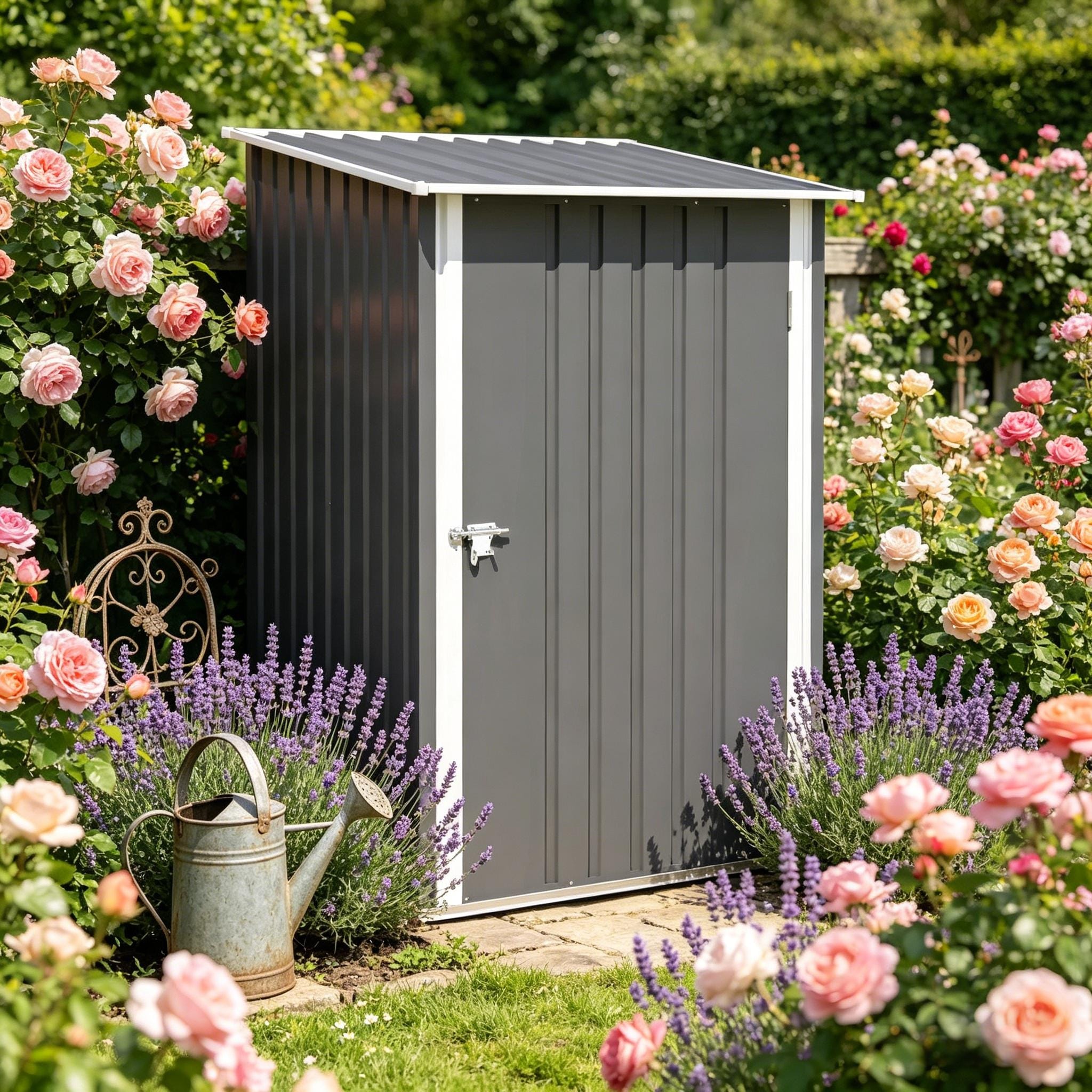 Small Shed,Lockable Tool Shed,Metal Garden Shed,Outdoor Shed