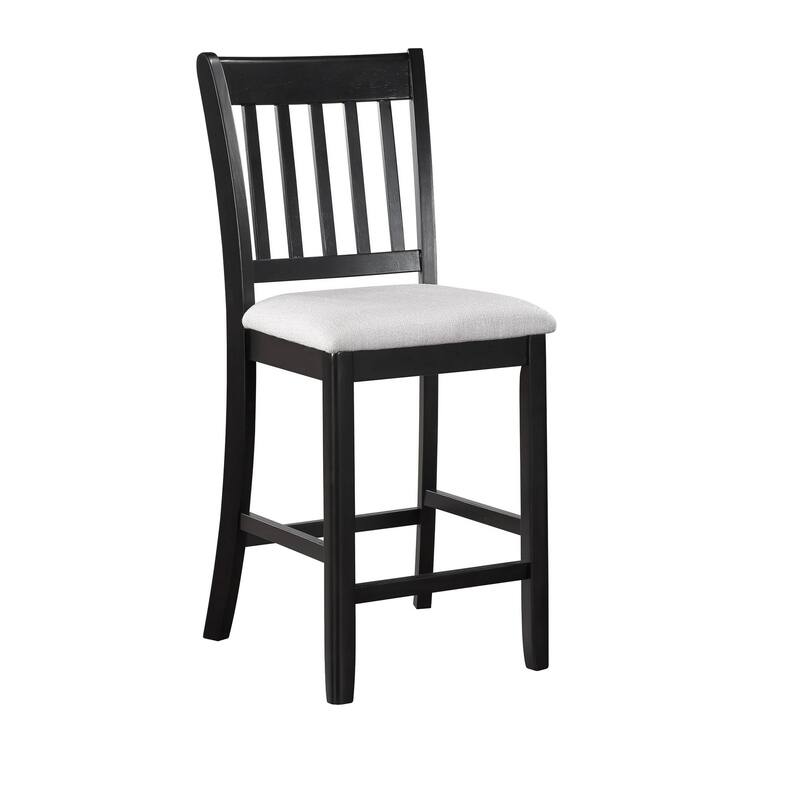 Nick 5 Piece Counter Height Dining Table and Chairs Set, Black, White