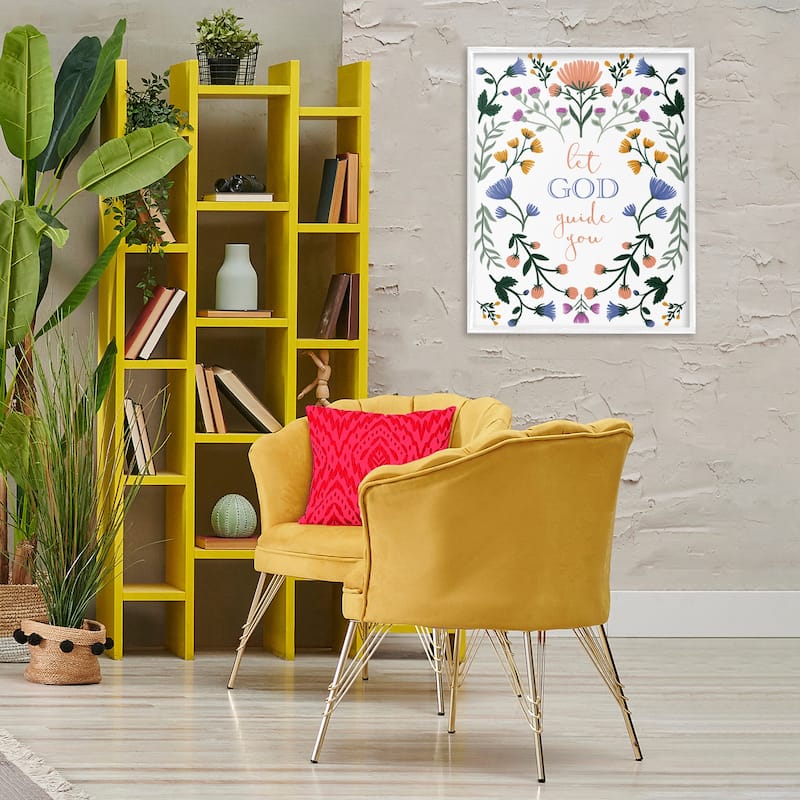 Stupell Floral Let God Guide You Framed Giclee Art Design By Angel Nicole