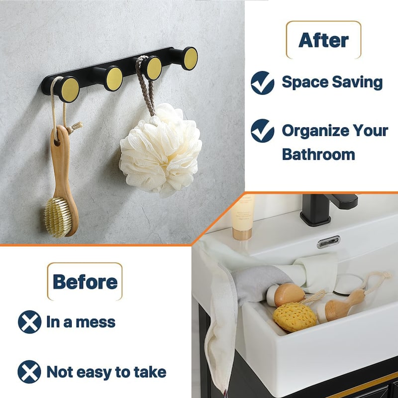 5 post Wall-Mounted Hook Rack in Stainless Steel