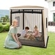 preview thumbnail 6 of 4, Kids Wooden Sandbox w/ Canopy Large Sand Pit w/Mesh Door