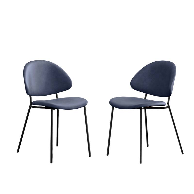 Modern Ergonomic Dining Chair with Slim Metal Legs, Set of 4