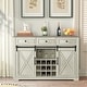 preview thumbnail 1 of 23, 54" Farm Style Wood Buffet Bar Cabinet w/Wine & Glass Rack