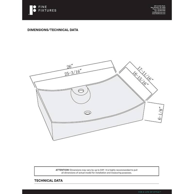 Fine Fixtures Ceramic White Bathroom Vessel Sink
