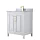 Option White / White Carrara Marble Top / Brushed Gold