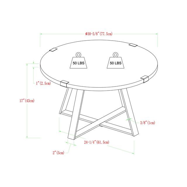 Middlebrook Designs Barnett Round Metal Wrap Coffee Table