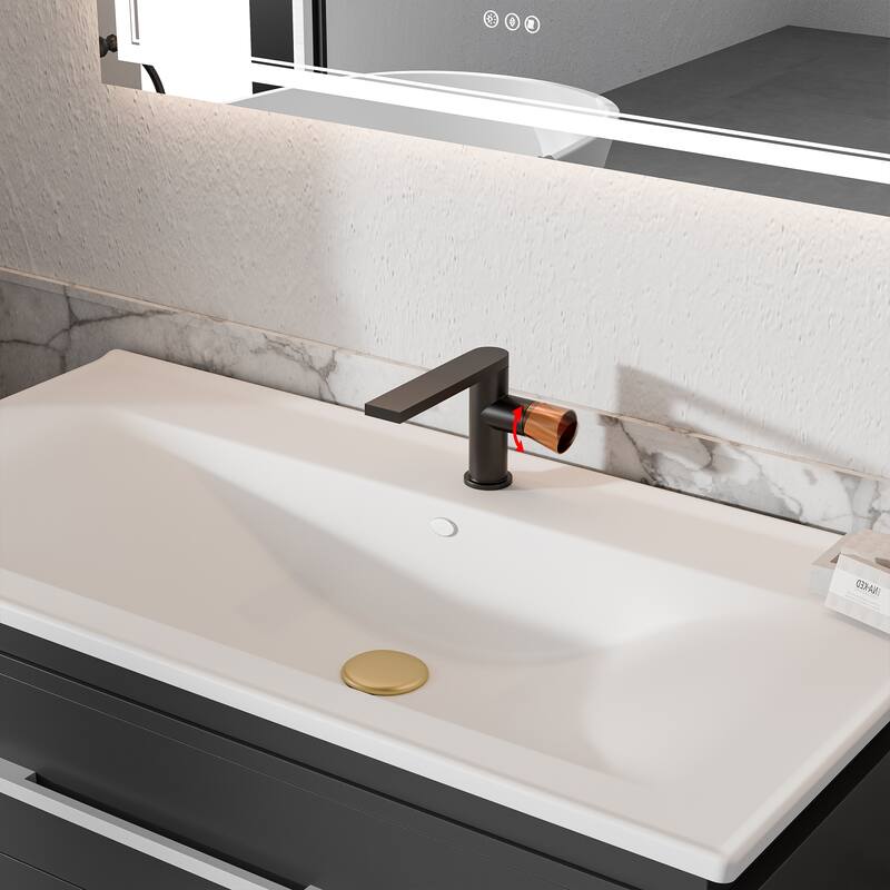 Matte Black Single Handle Single-Hole Bathroom Basin Faucet