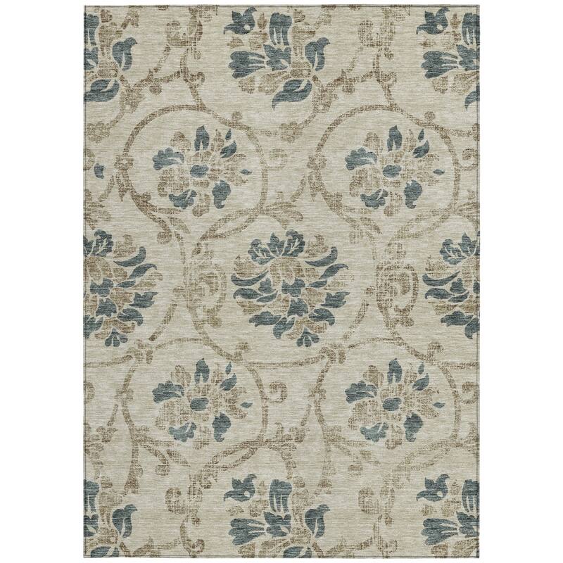 HomeRoots Floral Traditional Rectangle Outdoor Rug