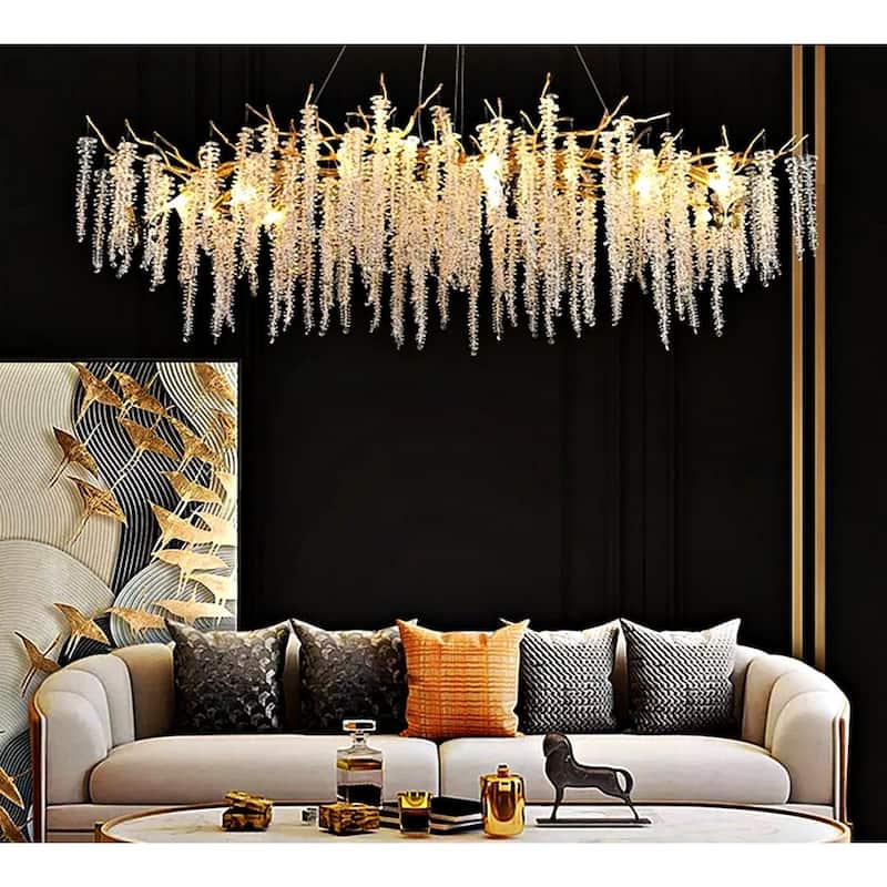 Gold Luxury Tree Brunch Chandelier Linear Crystal