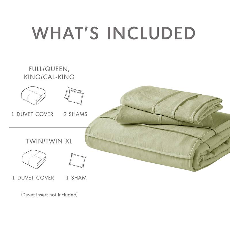 Chelsea Square Evans Pinch Pleated Soft Washed Boho Duvet Cover Set