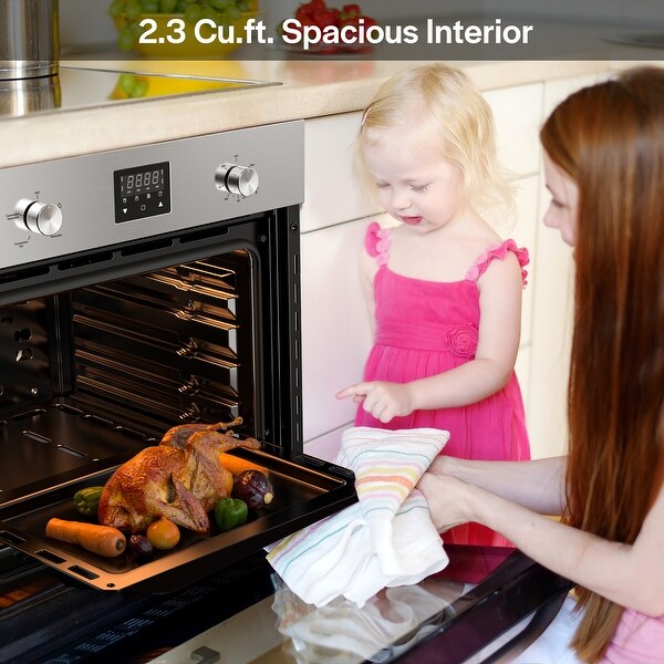 24 in. 2.3 cu. Ft. Single Gas Wall Oven Bake Broil Rotisserie Functions Digital Timer Convection Fan in Stainless Stee On Sale Bed Bath Beyond 33417891