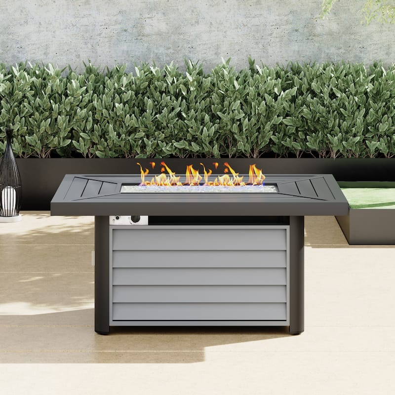 Corvus Wevok Rectangle Aluminum Propane Fire Pit Table