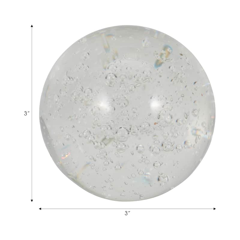 Sagebrook Home Clear Crystal Ball - Elegant Decorative Object For Home Display
