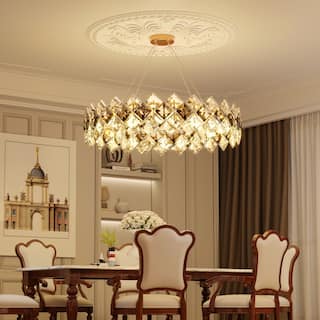 Crystal Convertible Chandelier Light with 3 Colors