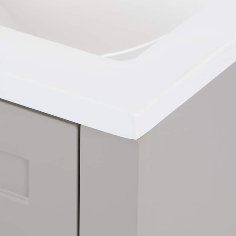Spring Mill Cabinets Wyre 18" 1-Door Bathroom Vanity With White Sink Top