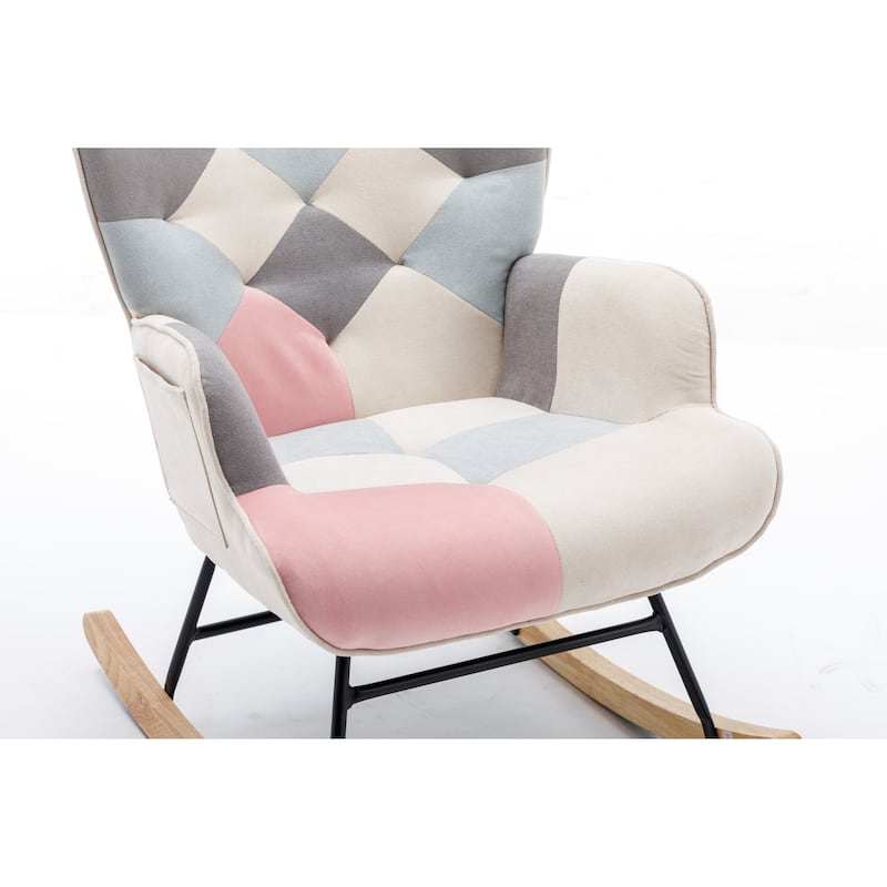 Modern Patchwork Accent Chair for Living Room Bedroom Studio