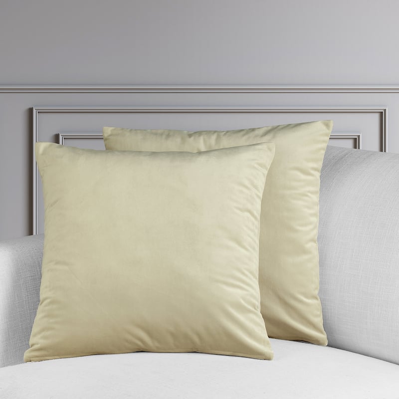 Exclusive Fabrics Heritage Plush Velvet Cushion Cover (Set of 2) - Macchiato Beige