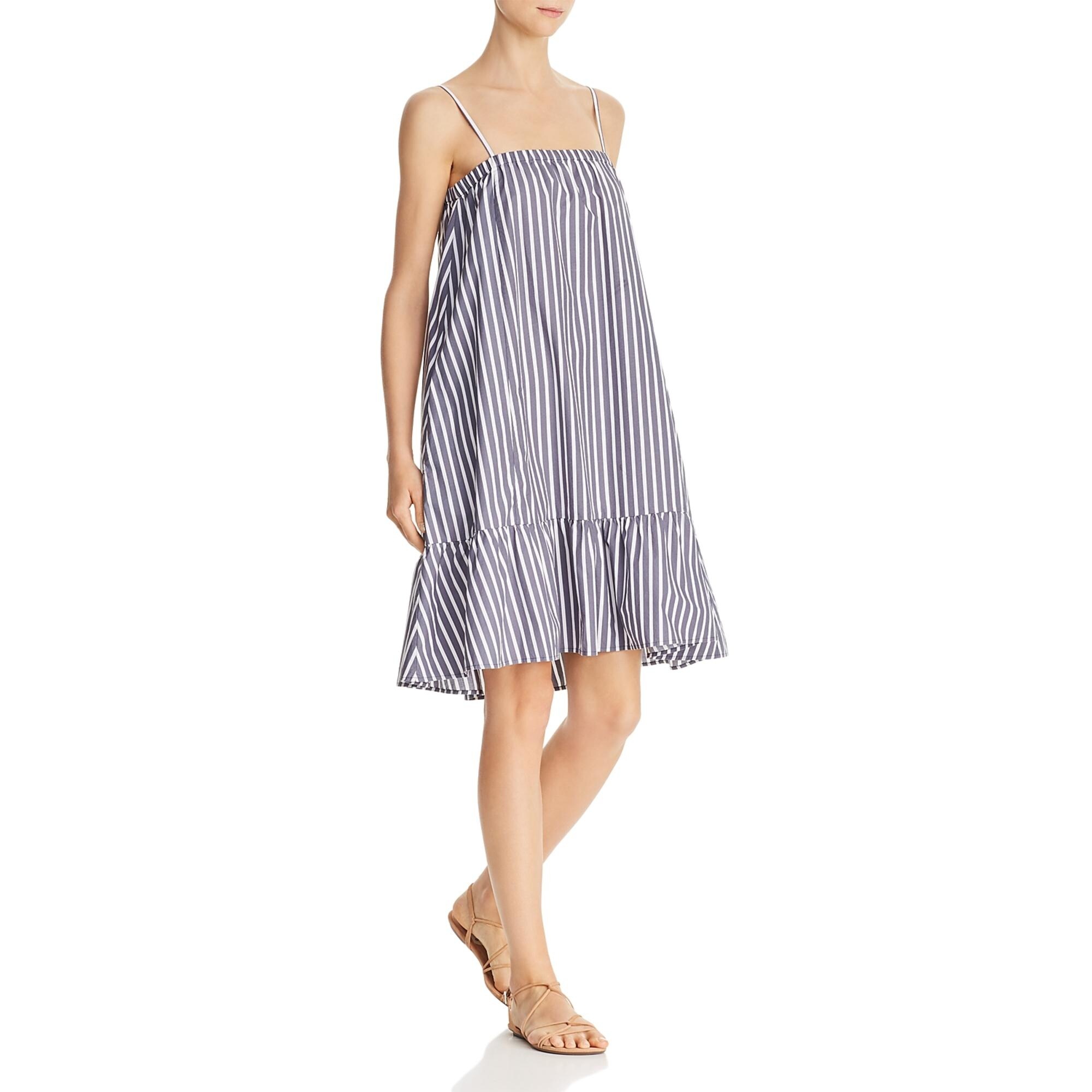 Atm Womens Tank Dress Striped Ruffled Mariana White Overstock 31581717