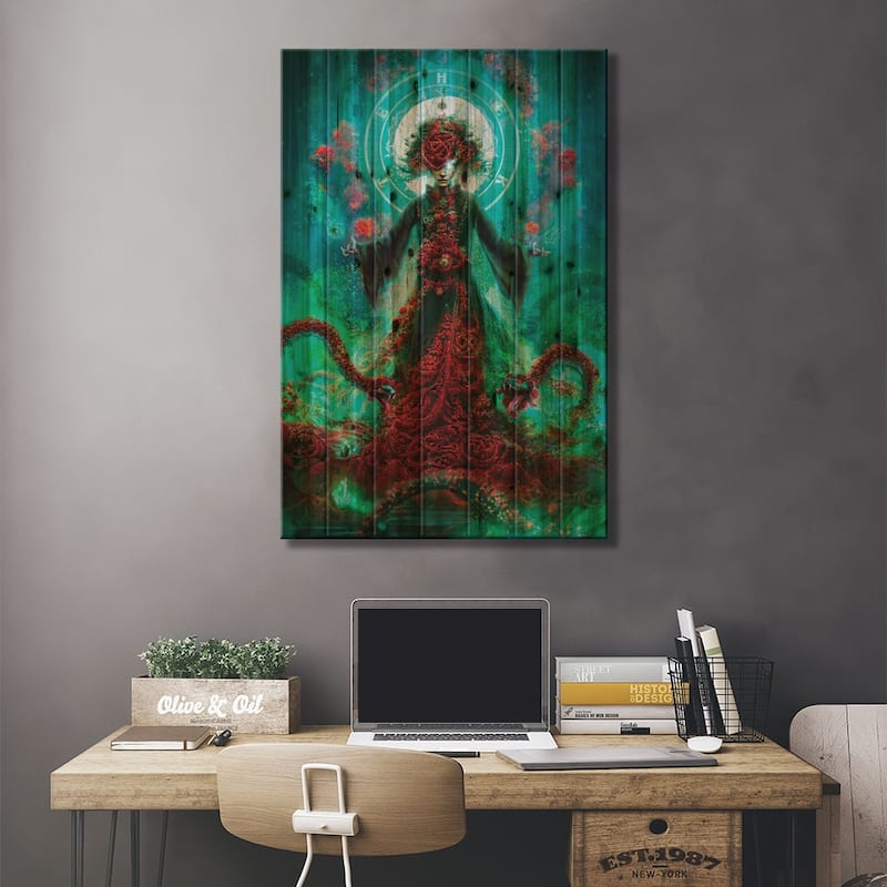 Hecate, Mother Of Witches Print On Wood by Mario Sanchez Nevado - Multi-Color