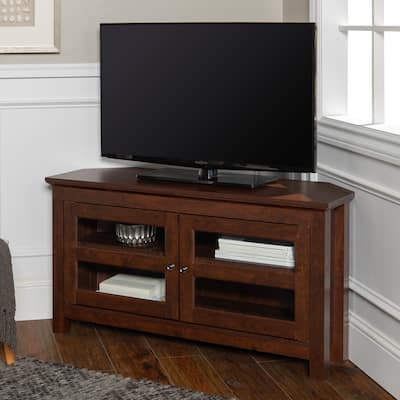 Middlebrook Bow Valley 44-inch Corner TV Stand - Traditional Brown