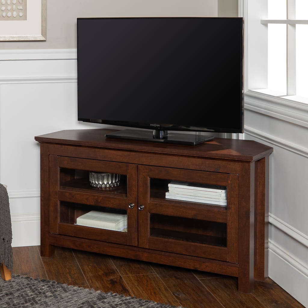 Walker Edison Bow Valley 44-inch Corner TV Stand