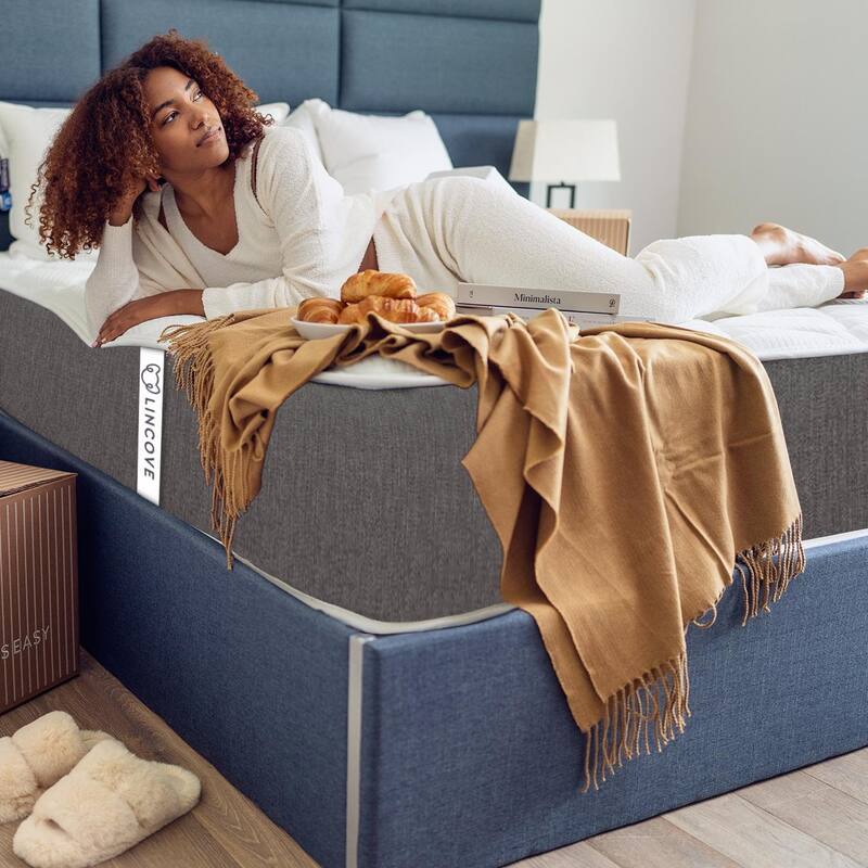 Lincove Hybrid and Memory Foam Mattress - CertiPUR-US Certified, Medium Firm, Pressure Relief, 12 Inch Spring - Made in USA