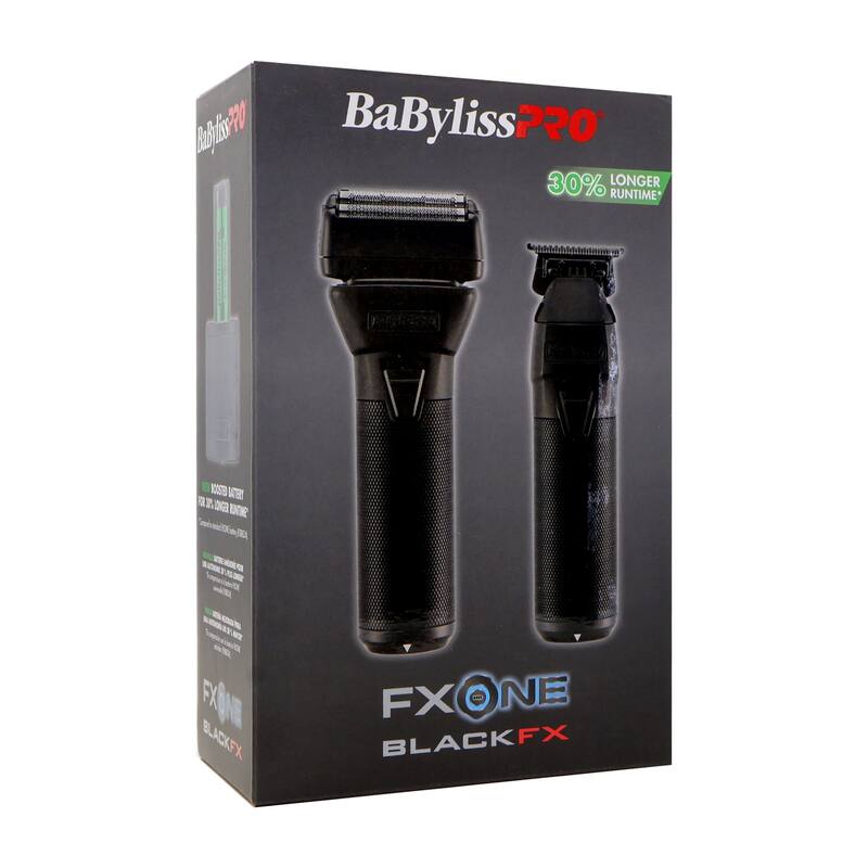BaByliss Pro FXONE BlackFX Limited Edition Prepack - Stick Shaver and Outlining Trimmer (Black) FX1FSTMBPK