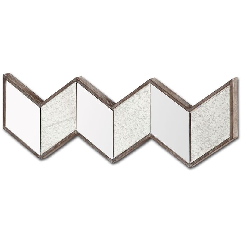 HomeRoots 12" Natural Novelty Wood Framed Accent Mirror - 36.22' X '12.2' X '3.14