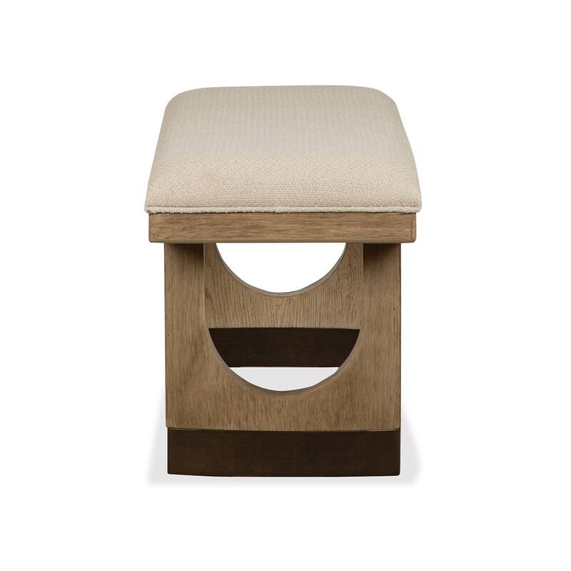 Magnussen Home Tristan Swiss Coffee Upholstered Backless Bench With U-Shaped Legs - 51''W x 16''D x 19''H