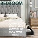 preview thumbnail 16 of 33, Queen Platform Bed with Twin XL Trundle and Dual Storage Drawers