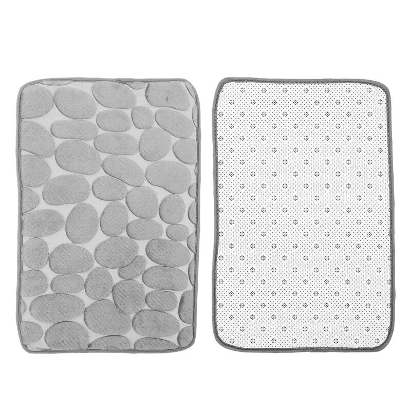 Cobblestone Pattern Bathroom Rugs, Polyester Bath Mat, Machine Washable 80x50cm