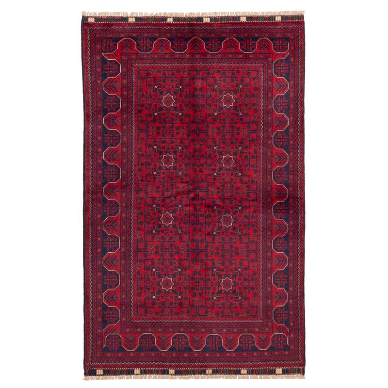 ECARPETGALLERY Hand-knotted Finest Khal Mohammadi Red Wool Rug - 4'2 x 6'10