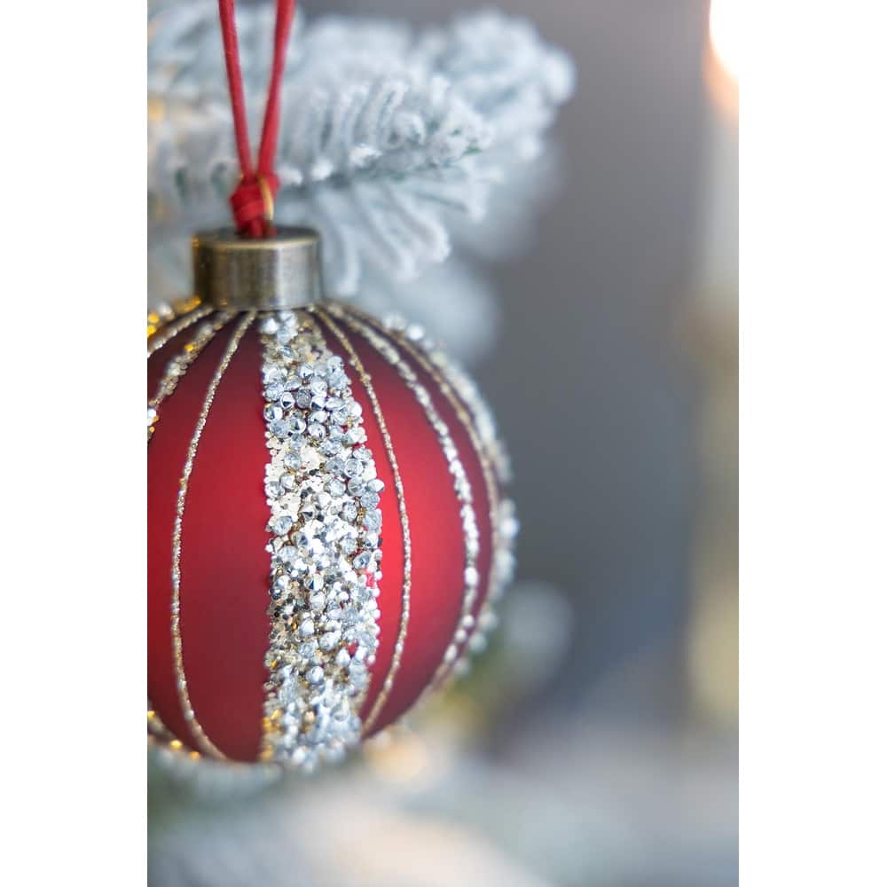 D3" Christmas Ball Ornaments, Glass Decorative Hanging Ball Christmas Tree Ornaments for Holiday, Set of 12