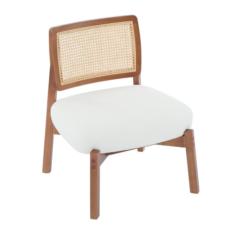 Woven Backrest Lounge Chairs (Set of 2）with Sturdy Wooden Frames, Polyester Upholstered Seats, and Minimalist Design