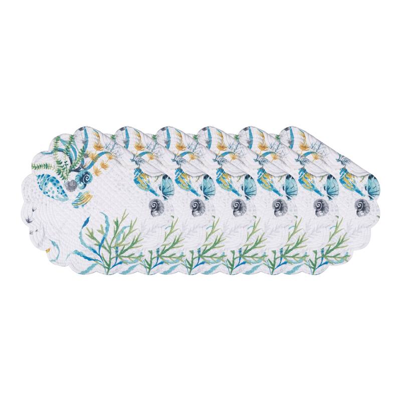 Marlowe Sound Round Quilted Placemat Set 6