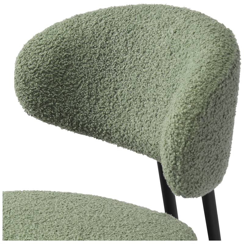 Bayville 27 Inch Faux Shearling Fabric Upholstered Swivel Counter Stool (Set of 2)