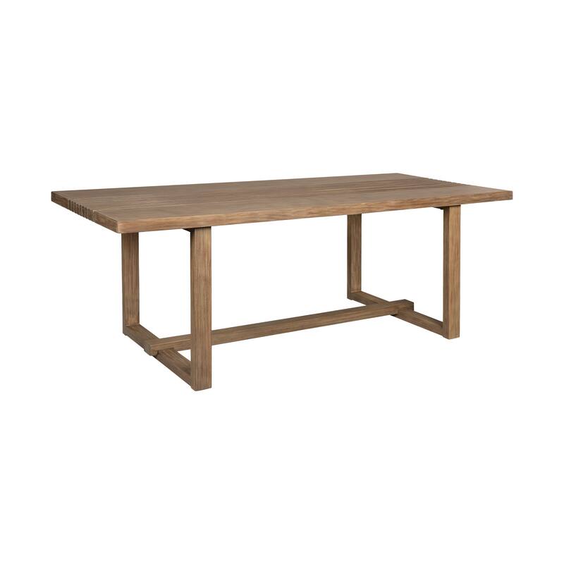 Vivid 82" Solid Eucalyptus Wood Indoor Outdoor Patio Dining Table