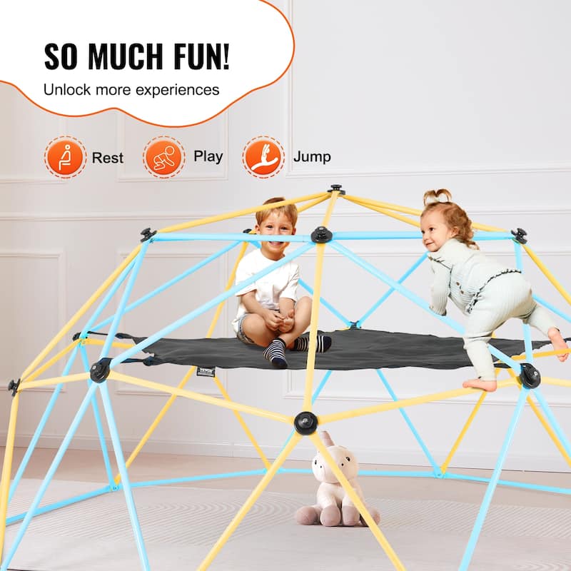 Climbing Dome,Jungle Gym Supports 750LBS and Easy Assembly, 12FT Geometric Dome Climber Play Center for Kids 3 to 10 Years Old