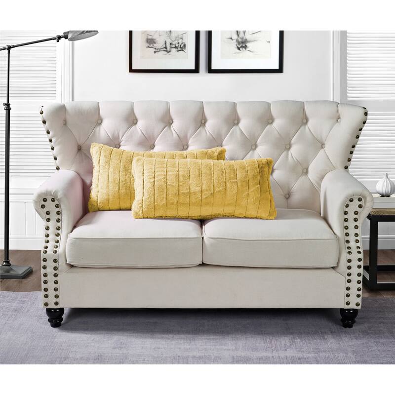 Supermink Soft Solid Throw Pillow Covers Set of 2, NO INSERT - 14'' x 26'' - Jojoba Yellow